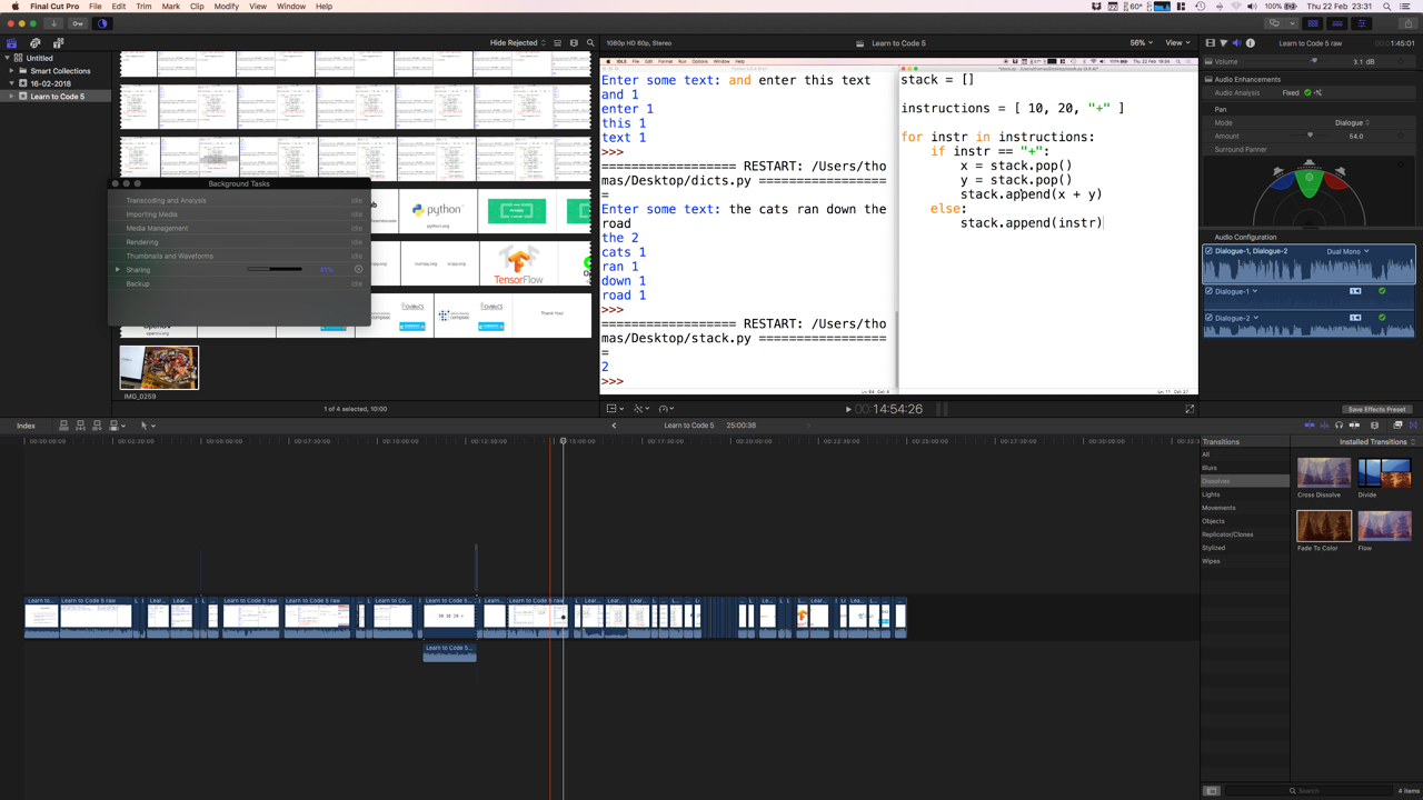 Editing the final session in FCP