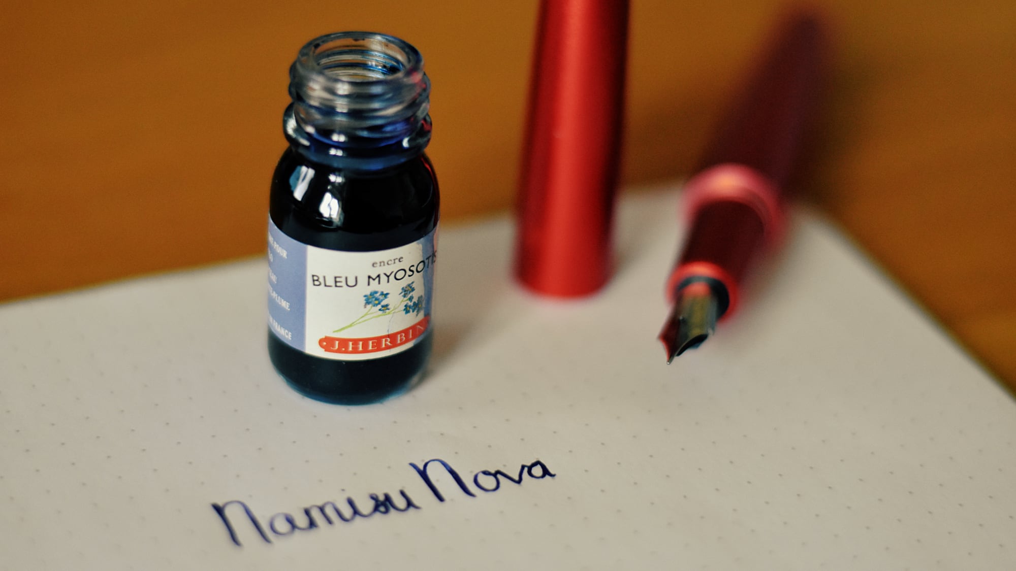 The Nova pictured with J. Herbin Bleu Myosotis ink