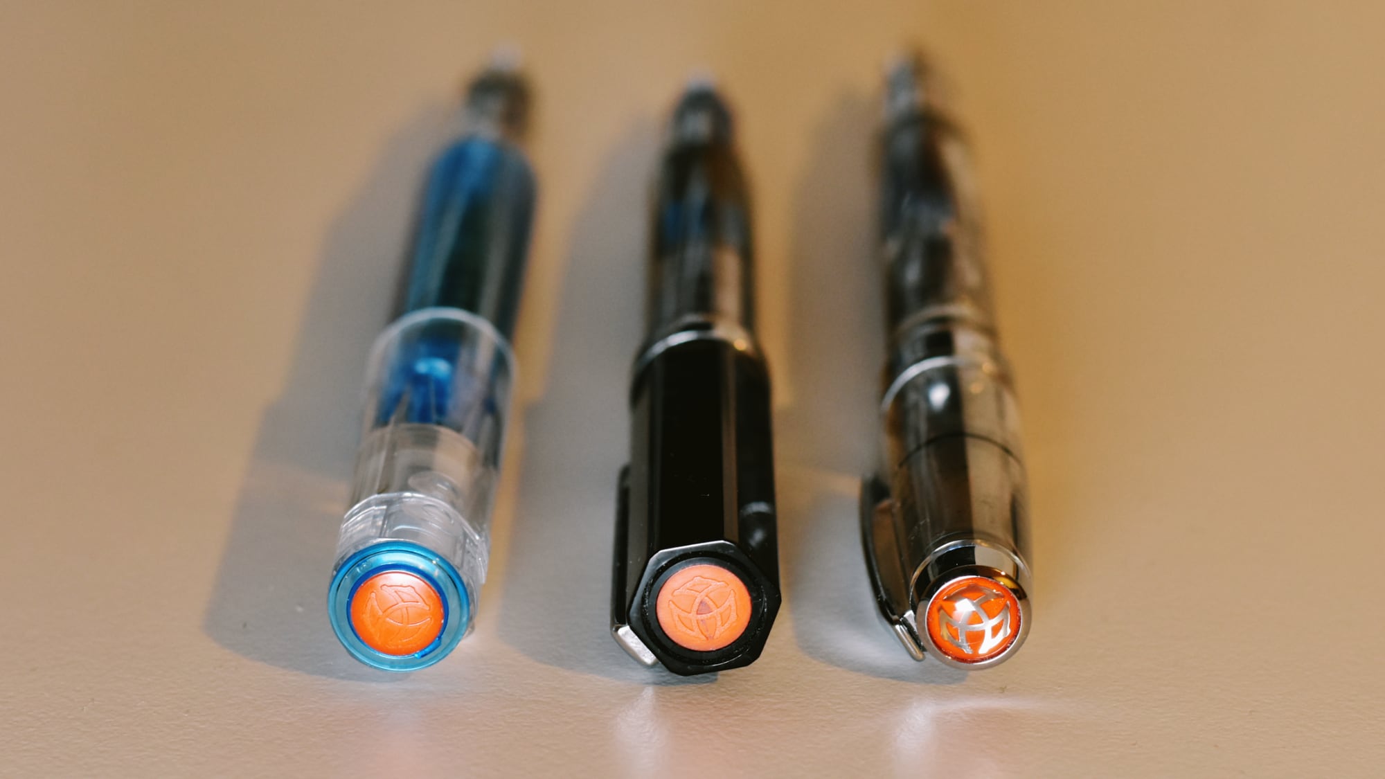 Left-to-right: The TWSBI Go, Eco, Diamond 580